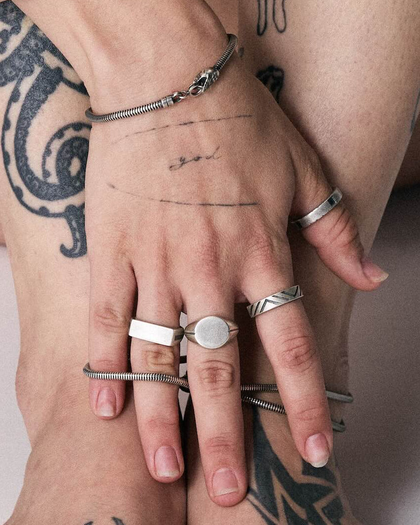 925 silver rings blue serpent